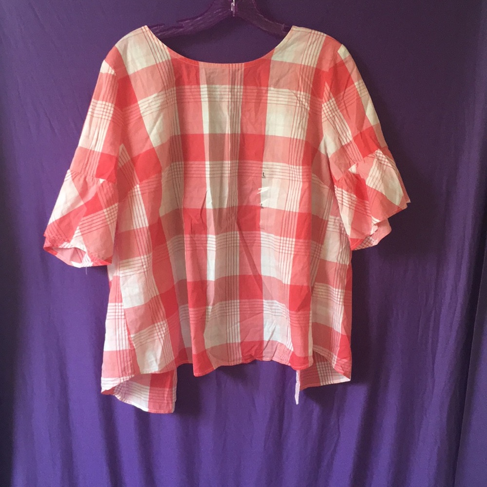 Red & White down button Shirt